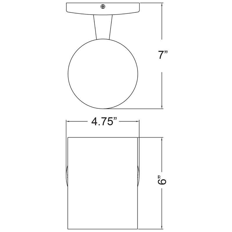 Access Lighting Poseidon - 1-Light Wet Location Wallwasher - Black Finish - Incandescent - A19