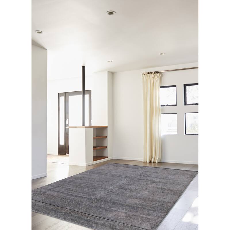 ECARPETGALLERY Hand-knotted Loreto Grey Silk Rug - 10'0 x 13'10