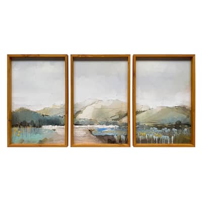 Rolling Hills 48x24 Inch Triptych Wood Framed Canvas Wall Art