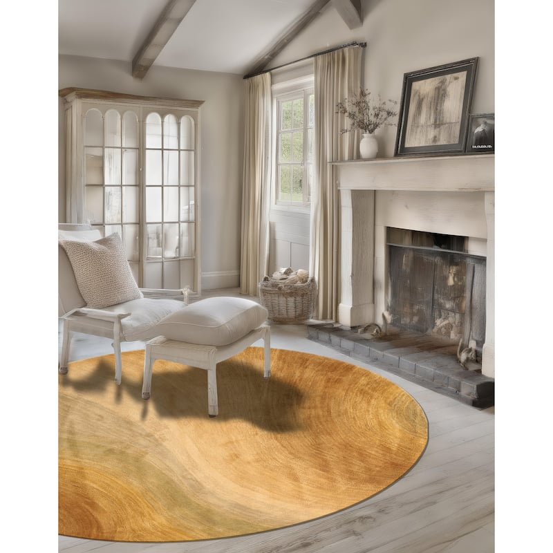 Gold Contemporary Abstract Desertland Area Rug - Elegant and Timeless Design