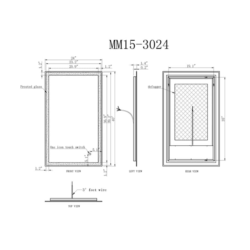 Modern Mirrors Nimbus Premium Wall Mountable Lighted Vanity Mirror with Defogger, Touch Control Adjustable Brightness