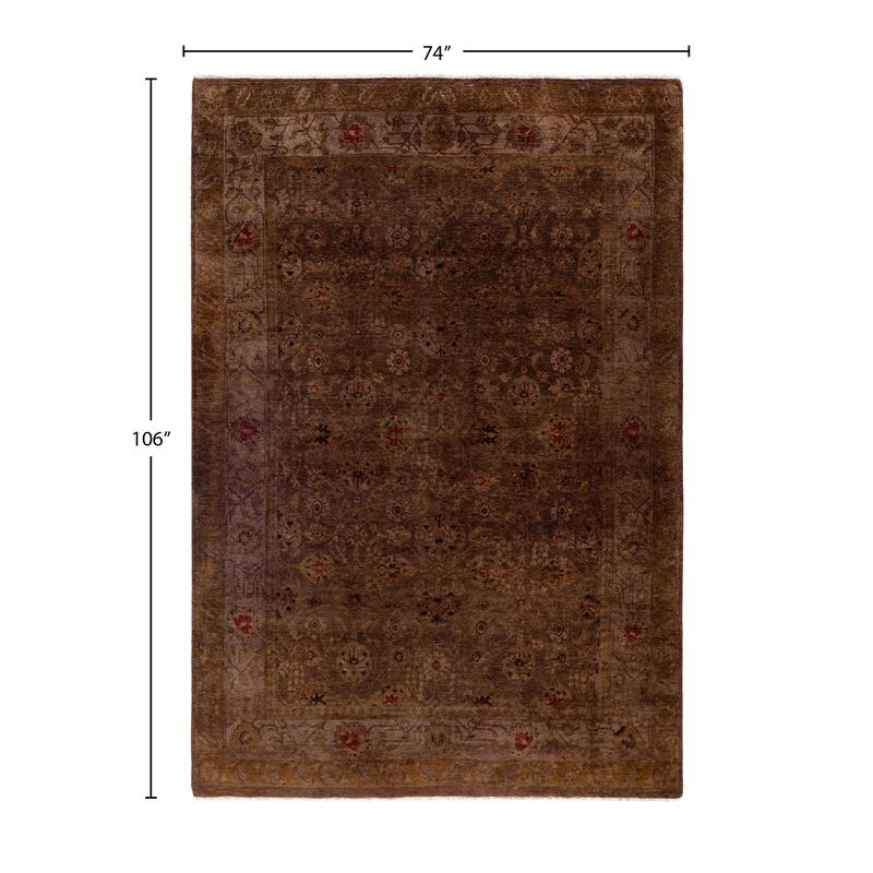 Overdyed One-of-a-Kind Hand-Knotted Area Rug - Brown - 6' 2" x 8' 10"