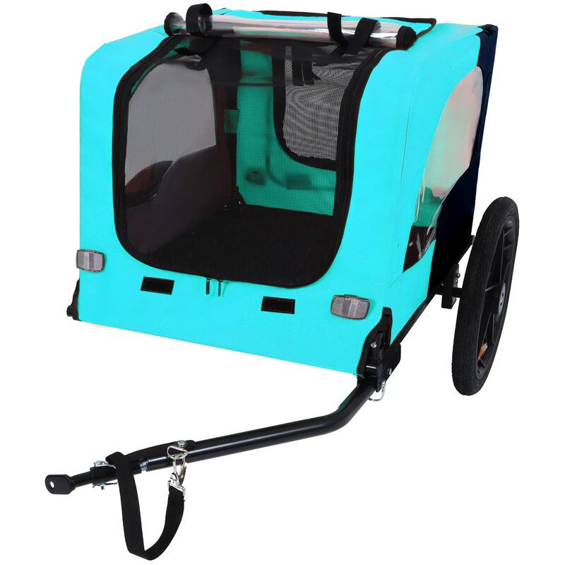 Pet Bike Trailer Dog Cart for Bicycle for Small and Medium Pets, Easy Folding Cart Frame, Quick Release Wheel, Non-Slip Floor