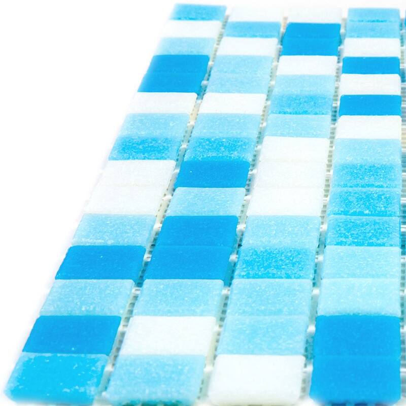 Apollo tile 12" x 12" Mingles Glossy Sky Blue White Glass Tile (20 sq ft/case) - 20 Pack