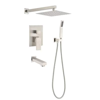 shower system 10 inch Brass Bathroom Deluxe rain mixed shower combination set wall mounted rain shower head system shower faucet