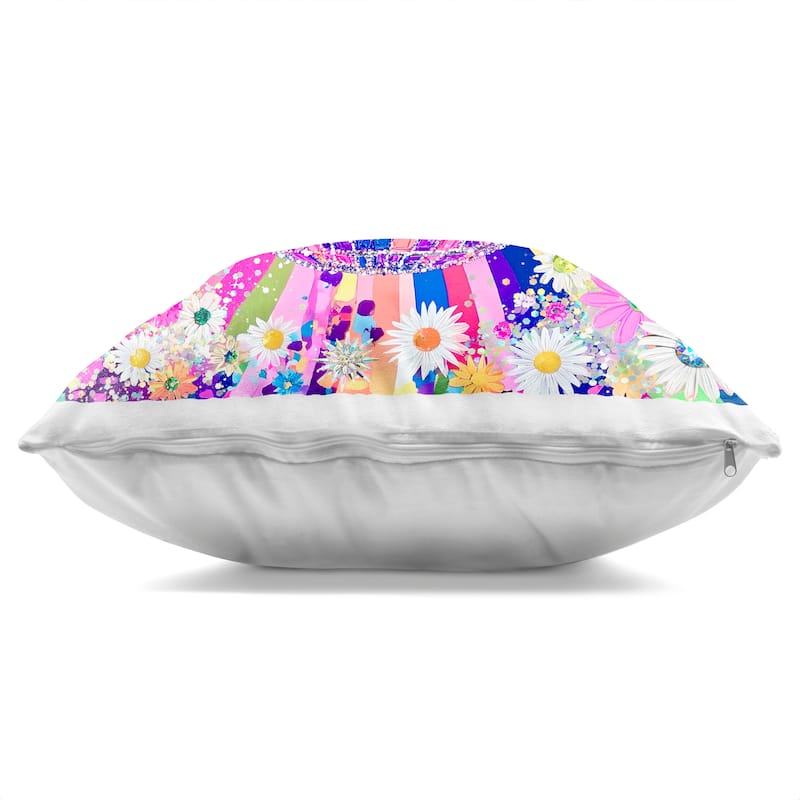 Stupell Vivid Disco Dream with Daisies Decorative Printed Throw Pillow Design by Jess Stempel
