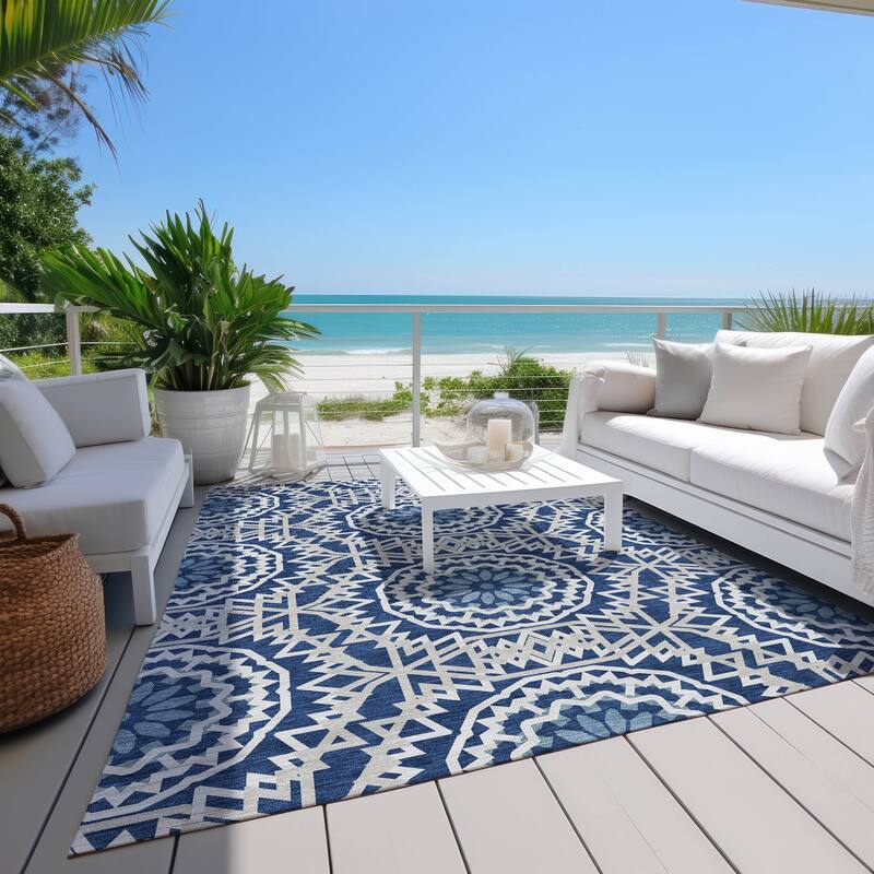 Machine Washable Indoor/ Outdoor Chantille Boho Moroccan Rug