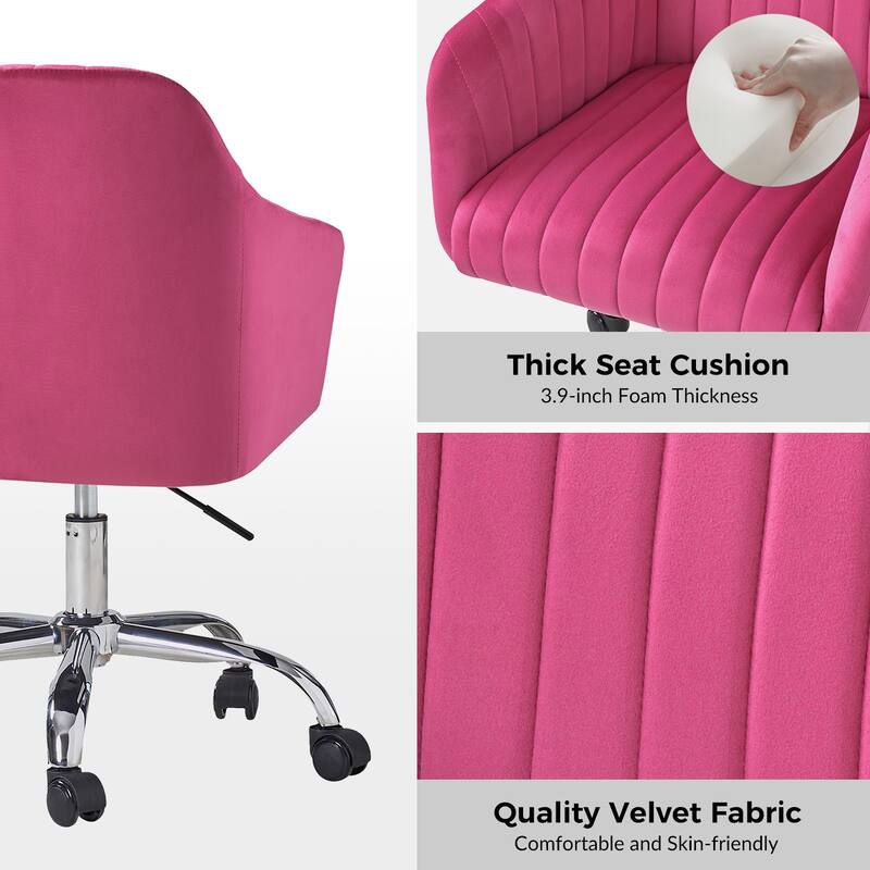 Gerhard Modern Velvet Task Chair - 360 Degree Swivel by HULALA HOME
