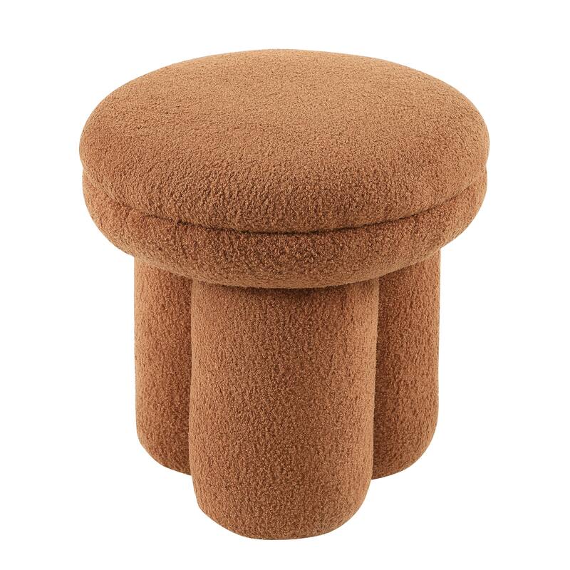 Furniture of America Ronan Modern 18-inch Mushroom Upholstered Ottoman