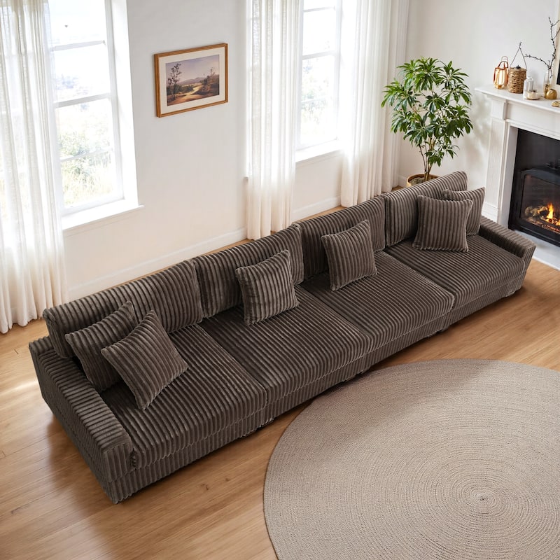 Anne 150" W Oversized Upholstered Modular Sectional Sofa