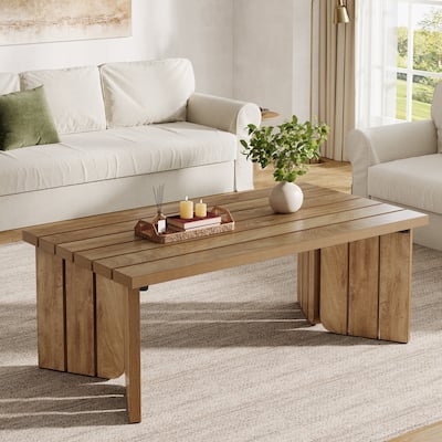 47 Inches Farmhouse Rectangle Coffee Table for Living Room