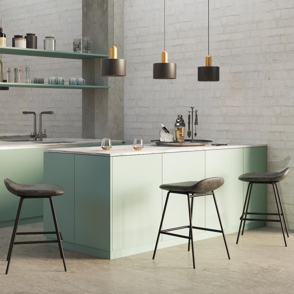 WyndenHall Kempton Contemporary Counter Height Stool (Set of 2) - 17.9" D x 18.5" W x 26"H