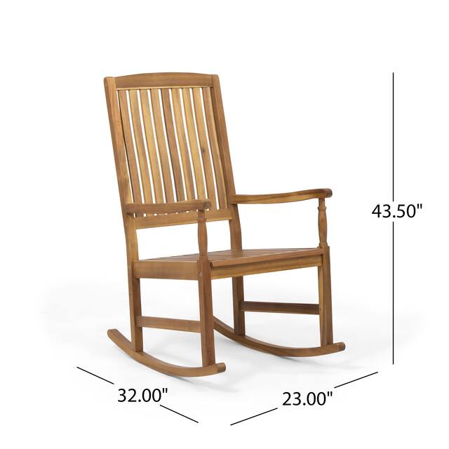 Arcadia Outdoor Acacia Wood Rocking Chair by Christopher Knight Home