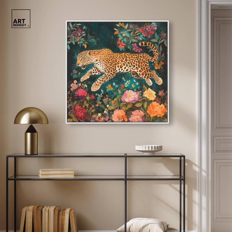 Tigers and Blooms Canvas by Art Remedy