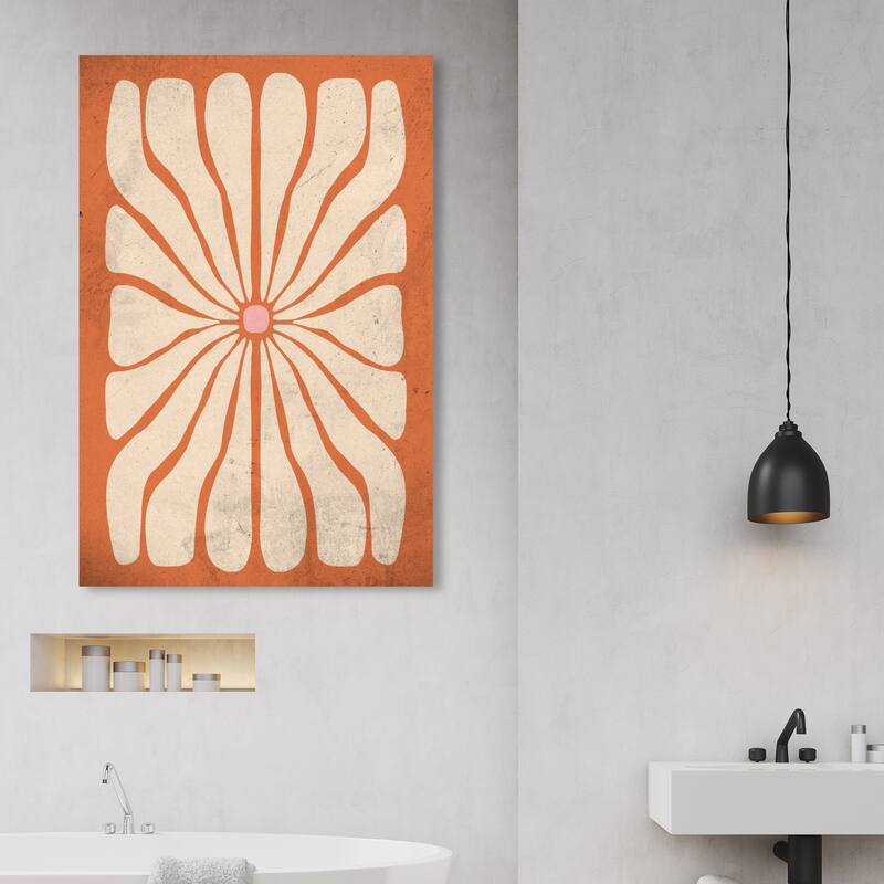 Wynwood Studio Canvas Abstract Radiant Gate Orange and Vanilla Modern & Contemporary Wall Art Canvas Print - 45 x 30