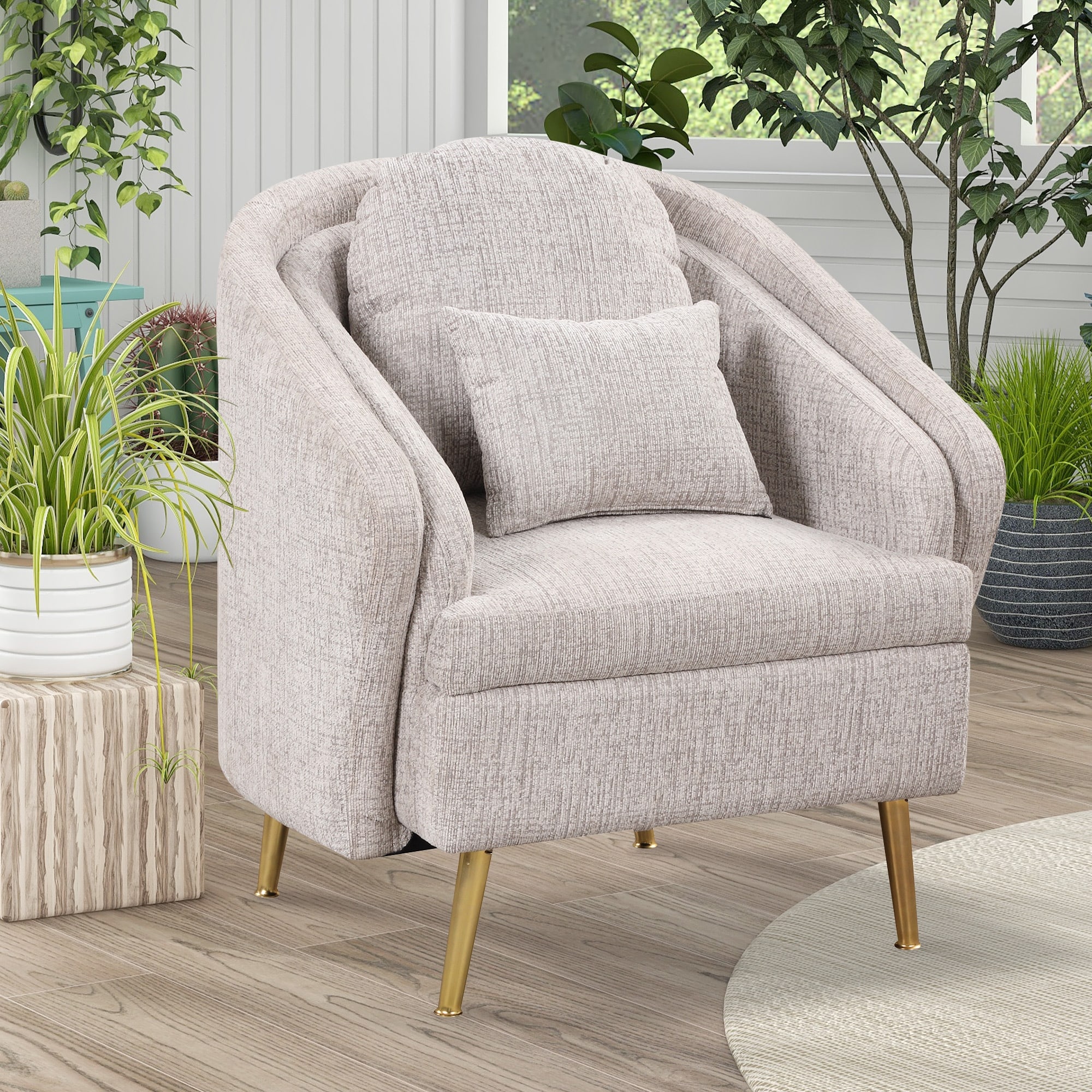 Pale discount grey armchair