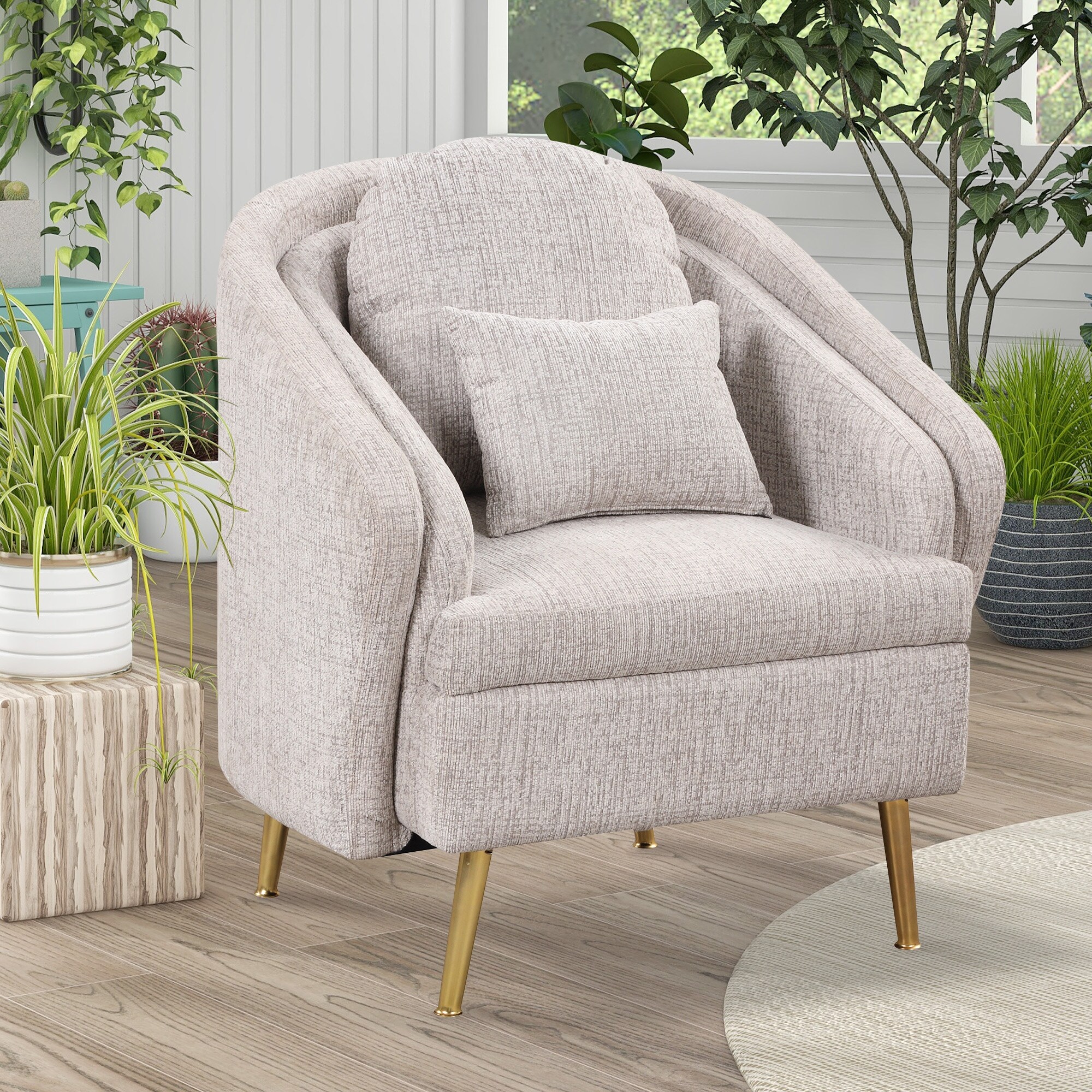 Grey velour best sale armchair