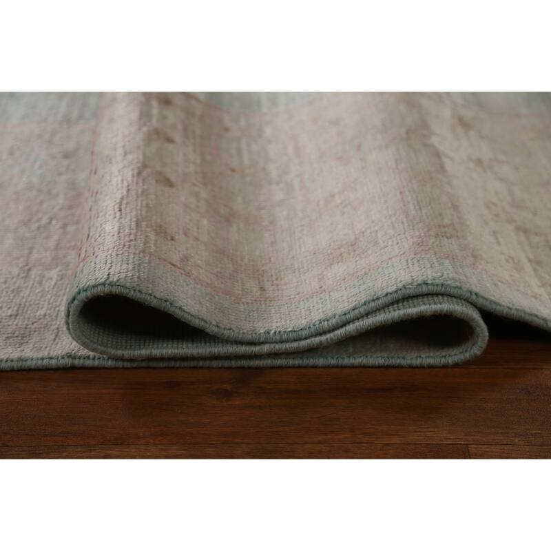 Hand Knotted Oriental 100% Wool Carpet Transitional Abstract Navy Blue & Blues Oushak Area Rug - 13' 9'' X 9' 11''