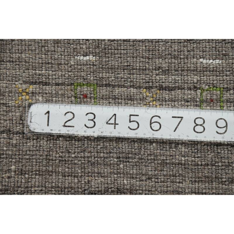 Gray Tribal Gabbeh Indian Runner Rug Handmade Wool Carpet - 2'6" x 9'6"