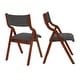 preview thumbnail 14 of 27, Set of 2 Upholstered Folding Dining Chair, Wood Frame Dining Table Guest Chair, Living Room Lounge Chair, Studio Business Chair