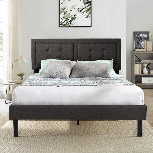 Vecelo Adjustable Headboard Soft Bed-Queen / Full / Twin-Dark Grey. Opens flyout.