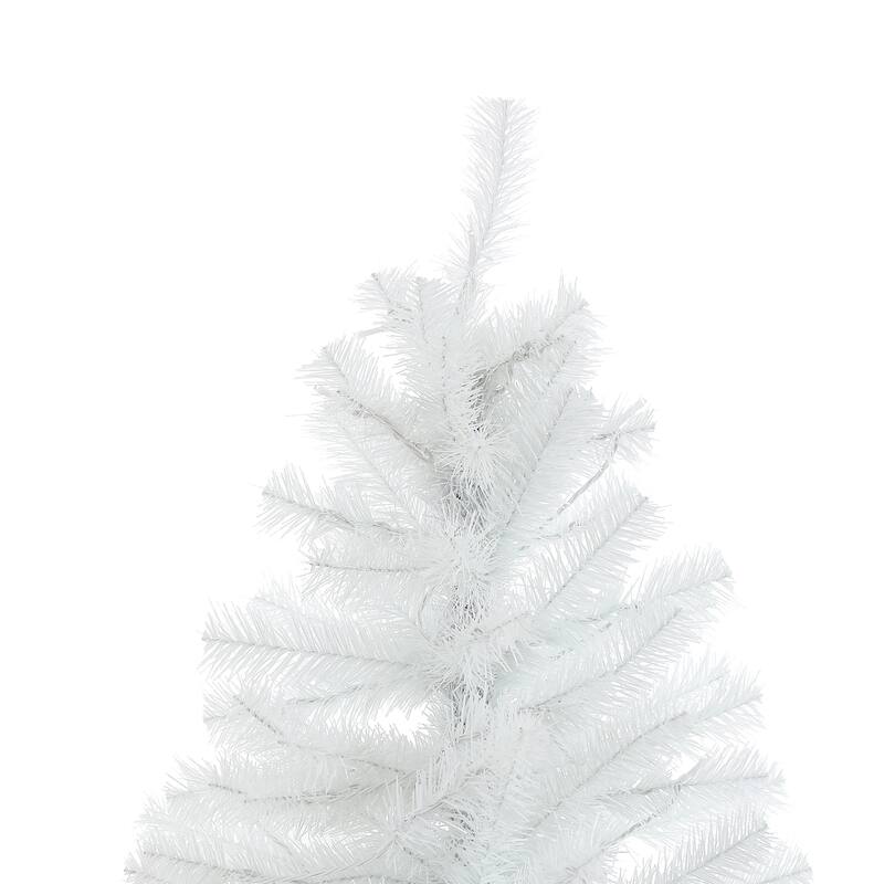 Pre-Lit LED 7ft White Artificial Christmas Tree with Metal Stand - 84" H x 42" Diameter