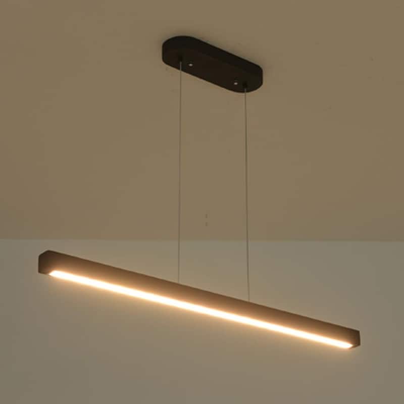 Starsky 1-Light Farmhouse Rustic Wooden Integrated LED Linear Kitchen Island Light 3000K Warm Light Chandelier