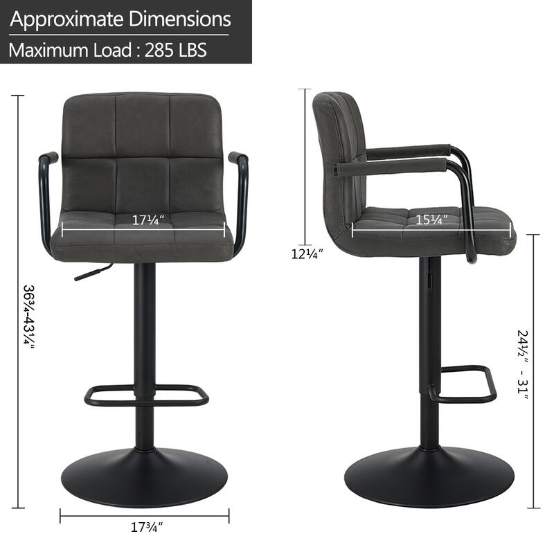 Swivel Adjustable Height with Armrest Bar Stools