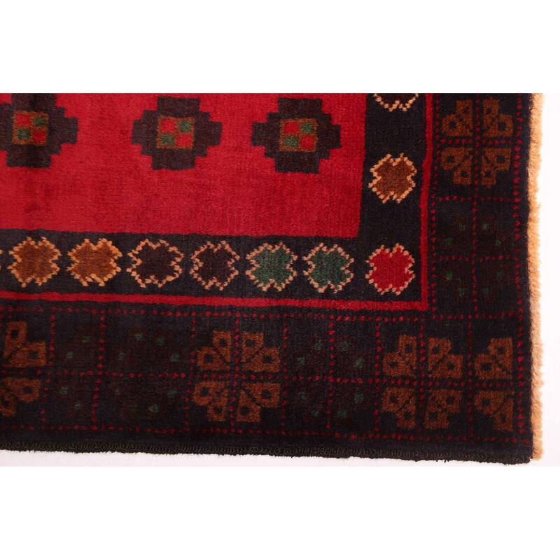 ECARPETGALLERY Hand-knotted Teimani Red Wool Rug - 3'9 x 6'3