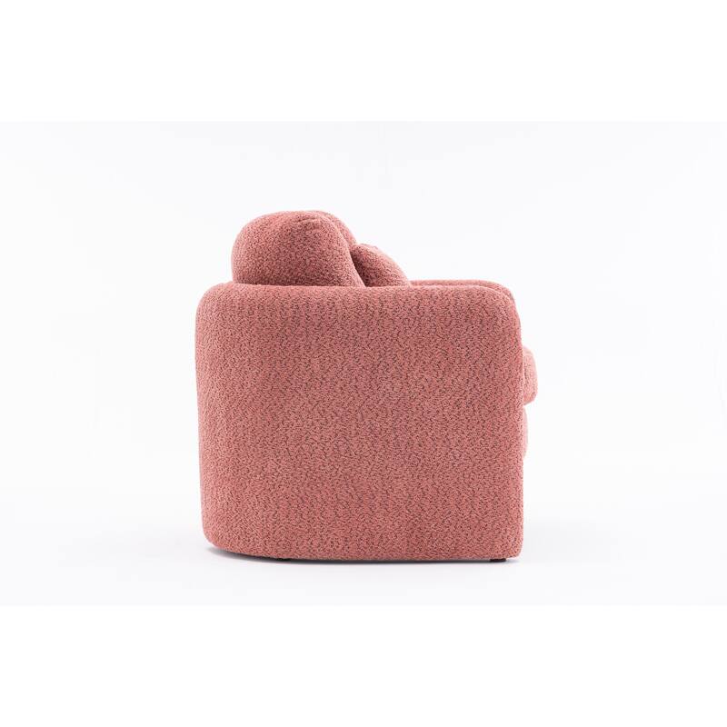 Chenille Round Corner Accent Chairs with Ergonomic Support and Tool-Free Assembly