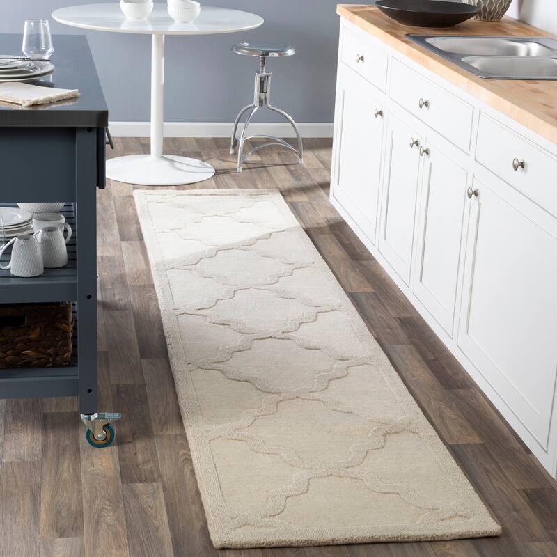 Hand-Tufted Amy Tone-on-Tone Lattice Wool Rug