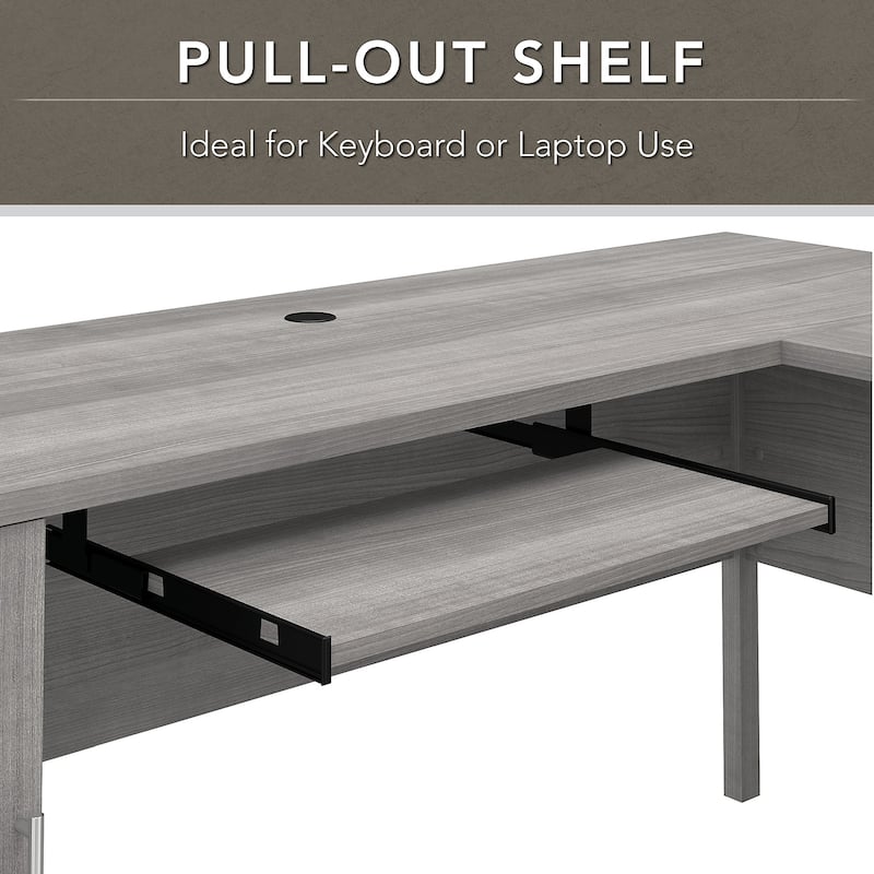 Bush Furniture Somerset 72W L Shaped Desk with Storage Hutch
