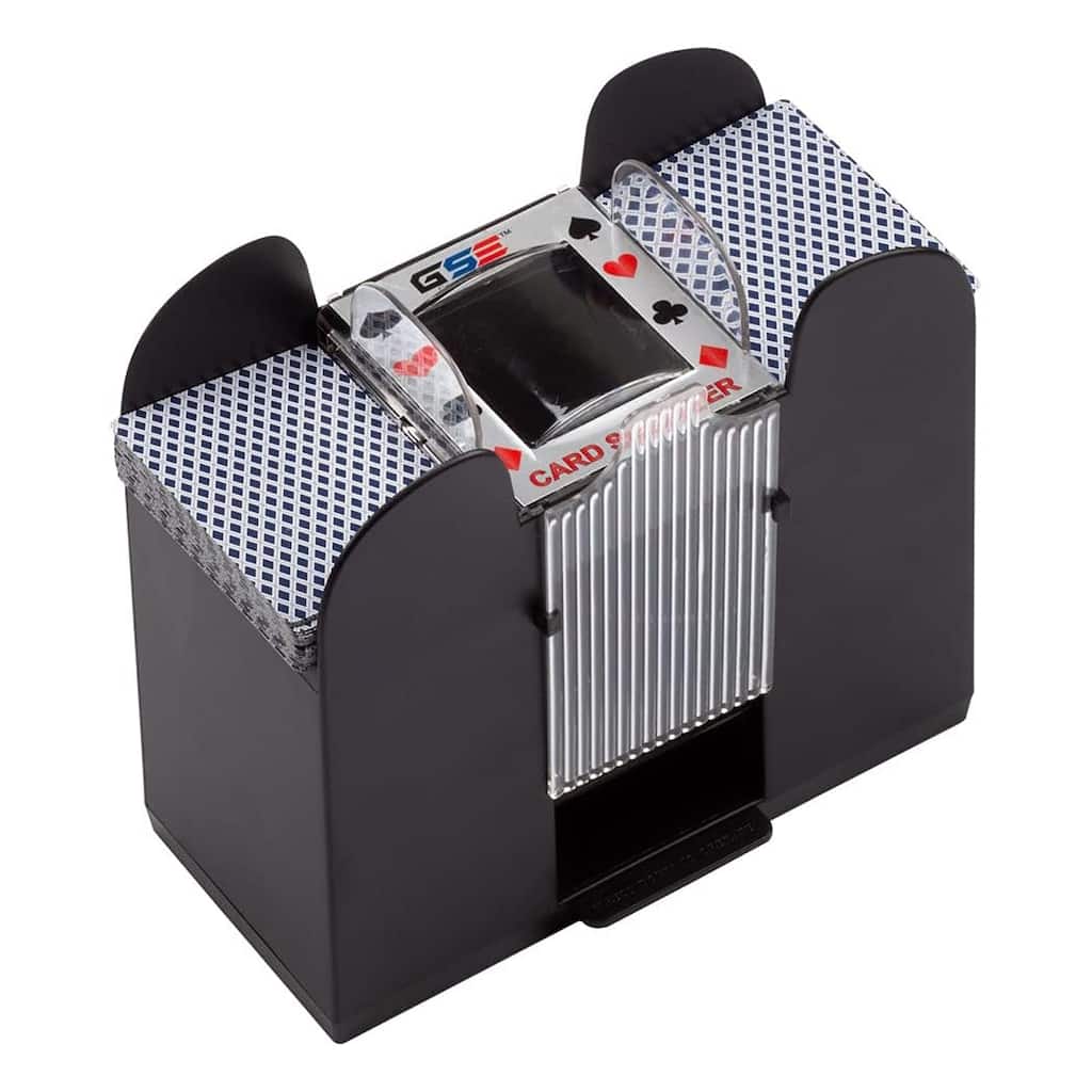 GSE™ 6-Deck Casino Automatic Card Shuffler. Battery-Operated Electric Shuffler Machine for Card Games - 4-Deck