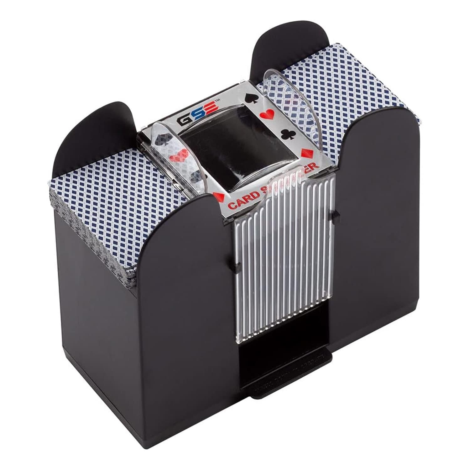 GSE™ 6-Deck Casino Automatic Card Shuffler. Battery-Operated Electric Shuffler Machine for Card Games - 4-Deck
