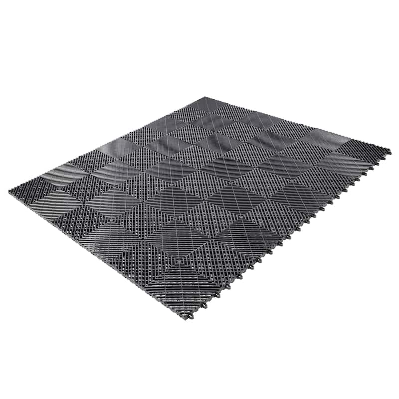Anmytek Heavy Duty Interlocking Garage Floor Tiles Modular Plastic Snap Together Non Slip Drainage Mats