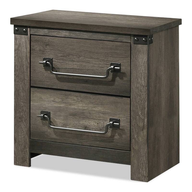 Furniture of America Vraif Farmhouse 6-Piece Rustic Grey Wood Panel Bedroom Set