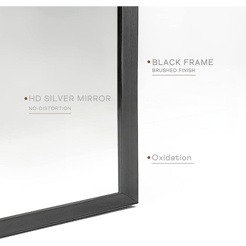 24x36 Inch Metal Framed Arched Bathrrom Mirror