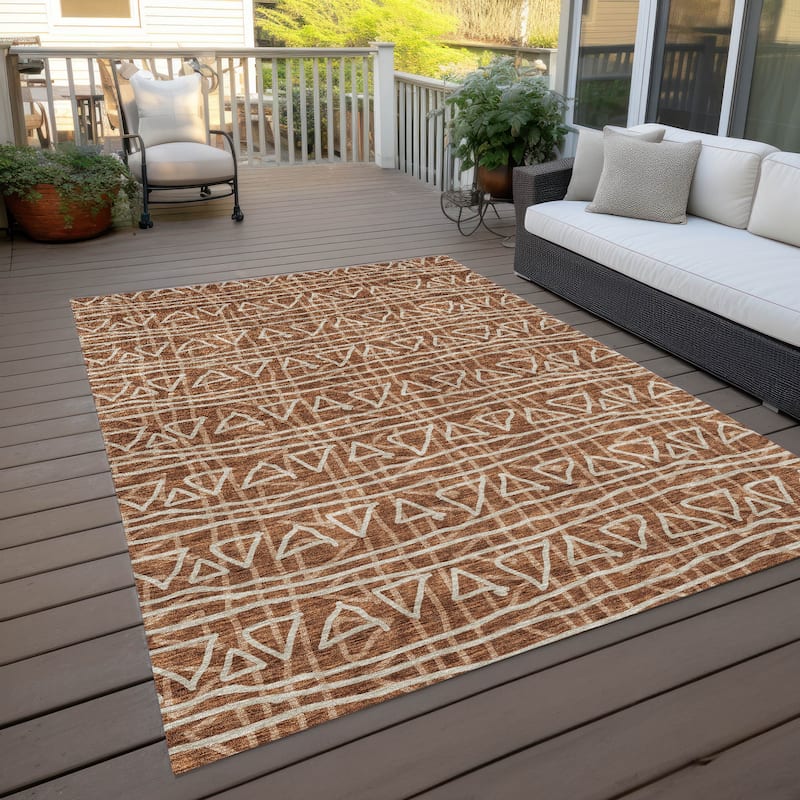 Machine Washable Indoor/ Outdoor Chantille Boho Morrocan Rug