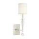 preview thumbnail 1 of 3, Paxton 1 Light Nickel Sconce - 4.5'' W x 17'' H x 8'' D