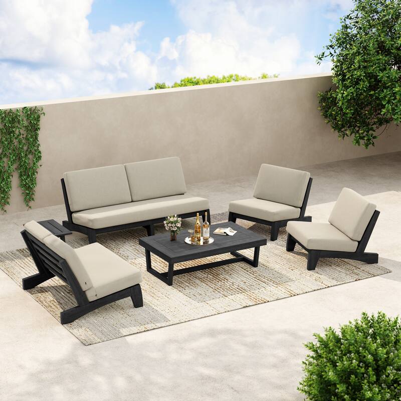 8-Piece Outdoor Sofa Set with Loveseat, 2 Club Chairs & Matching Tables