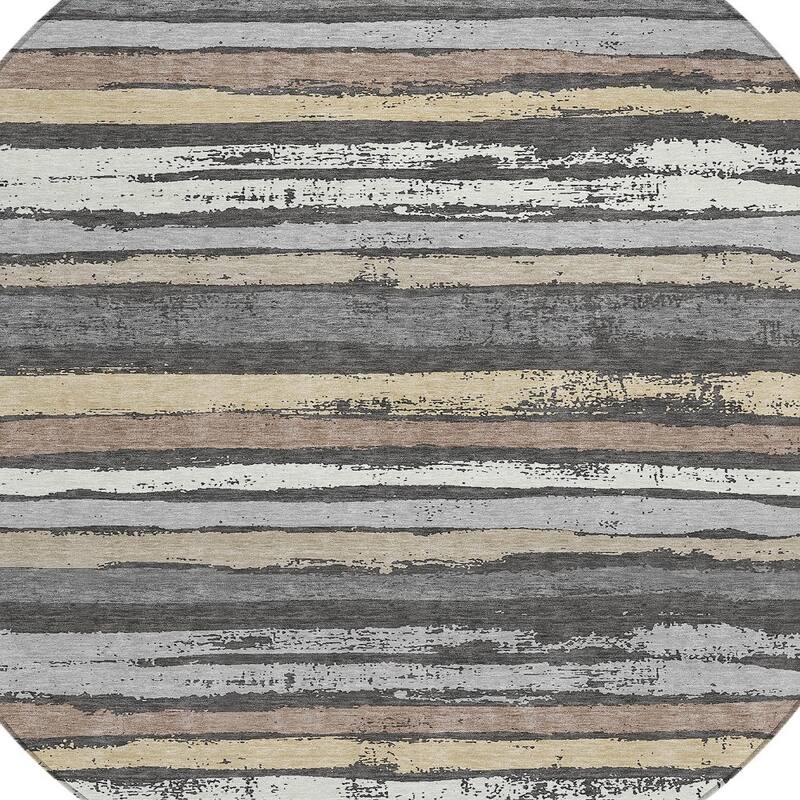 HomeRoots Striped Transitional Rectangle Outdoor Rug