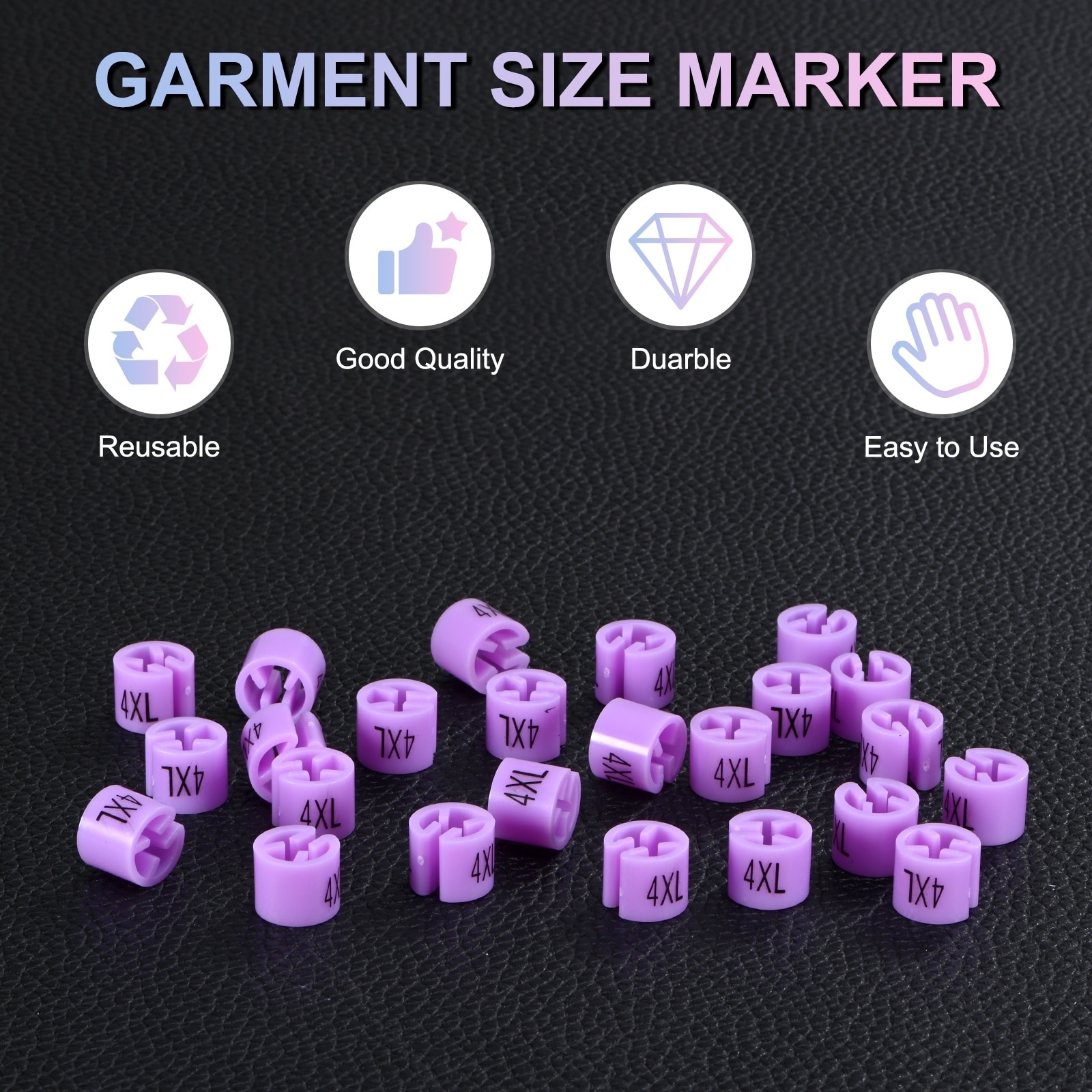 Clothes Hanger Markers, Plastic Tag Garment Color Coded Size Clips Fit Rod for Clothing/Wire Hangers