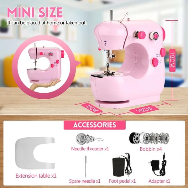 Mini Sewing Machine for Beginners with Sewing Kit, 48 PC Dual Speed Po -  CraftBud