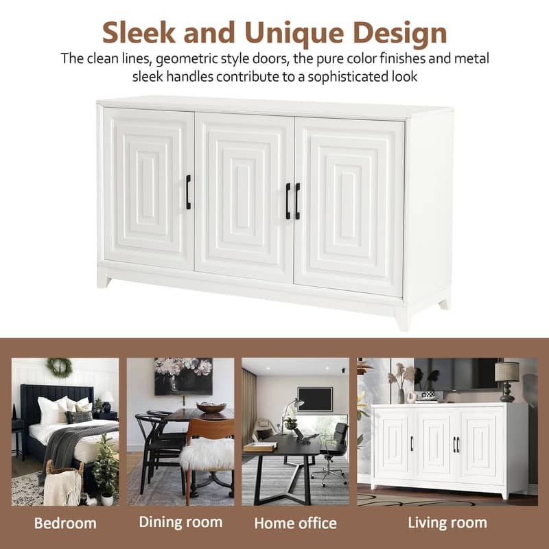Modern TV Stand For 65-Inch TVs – Stylish Entertainment Center With Two Storage Compartments And Solid Wood Legs
