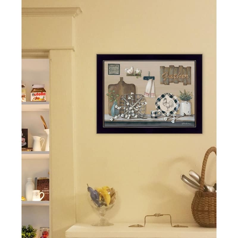 TrendyDecor4U Farmhouse "Farmhouse Kitchen" Framed Print Wall Art by Pam Britton - Earth Tone