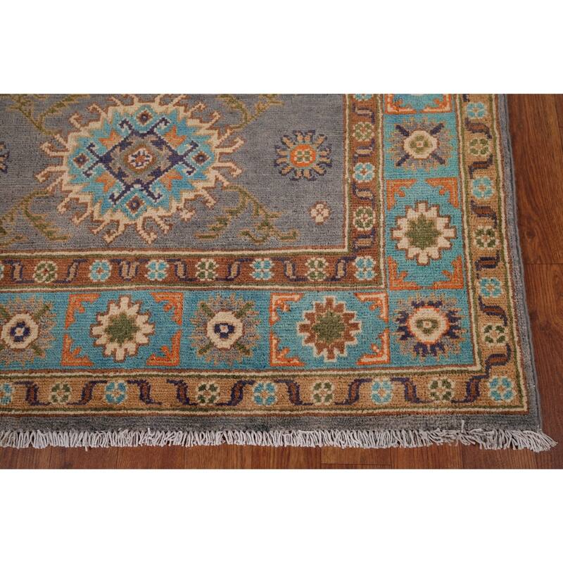 Kazak Accent Rug Hand-Knotted Oriental Wool Carpet - 3'4" x 4'10"