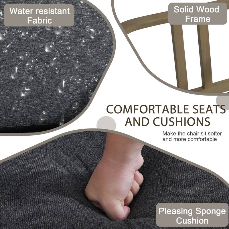 Patio Teak Wood Outdoor Loveseat Sofa with Cushions