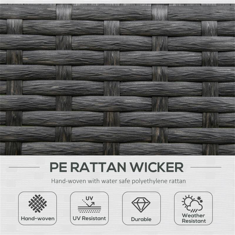 Aluminum Rattan Rocking Chair with Cushions Weather Resistant