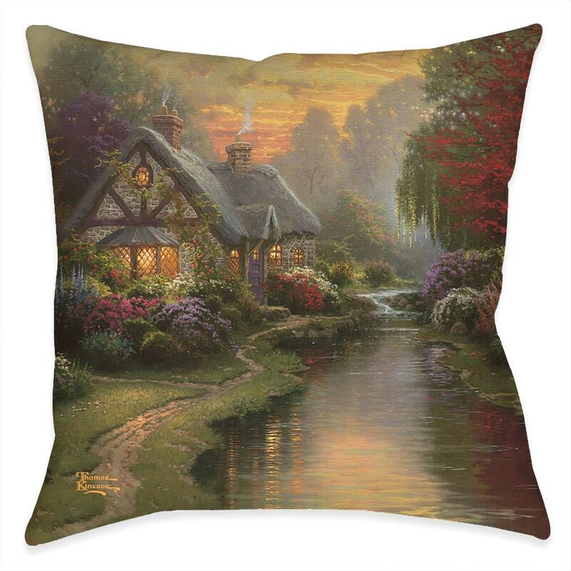 Thomas Kinkade A Quiet Evening Indoor Decorative Pillow by Laural Home