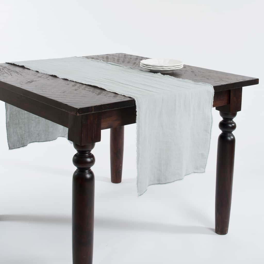 Fringed Linen Design Stone Washed Runner